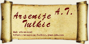 Arsenije Tulkić vizit kartica